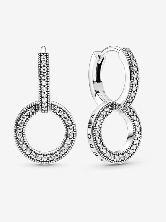 Pandora Jewelry - Sparkling Double Hoop Earrings